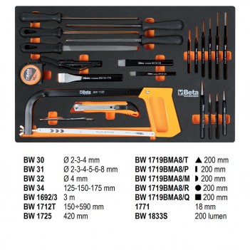 Servante mobile d'atelier 8 tiroirs 398 outils BW 2400S 8/E-L Beta