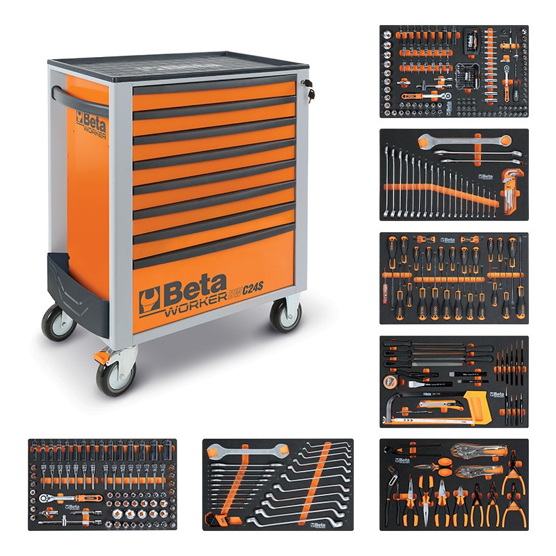 Werkzeugwagen mit 8 Schubladen mit 398-teilig BW 2400S 8/E-L Beta