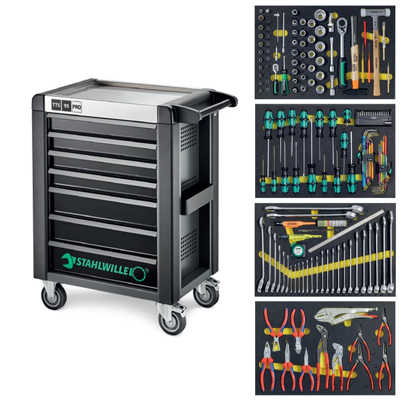 Servante d'atelier Swiss Edition 7 tiroirs 175 outils 95 PRO Stahlwille