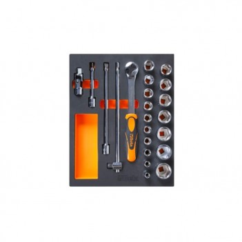 Insert / Plateau mousse cliquet 1/2 + douilles pouces M96 Beta