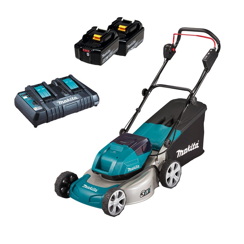 Tondeuse 2x18V + 2 Accus 5.0Ah + Chargeur LXT DLM463PT2 Makita