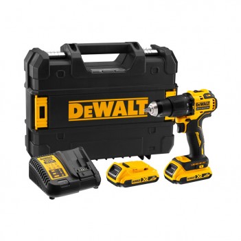 Perceuse visseuse à percussion XR 18V + 2 Accus 2Ah DCD709D2T DeWalt