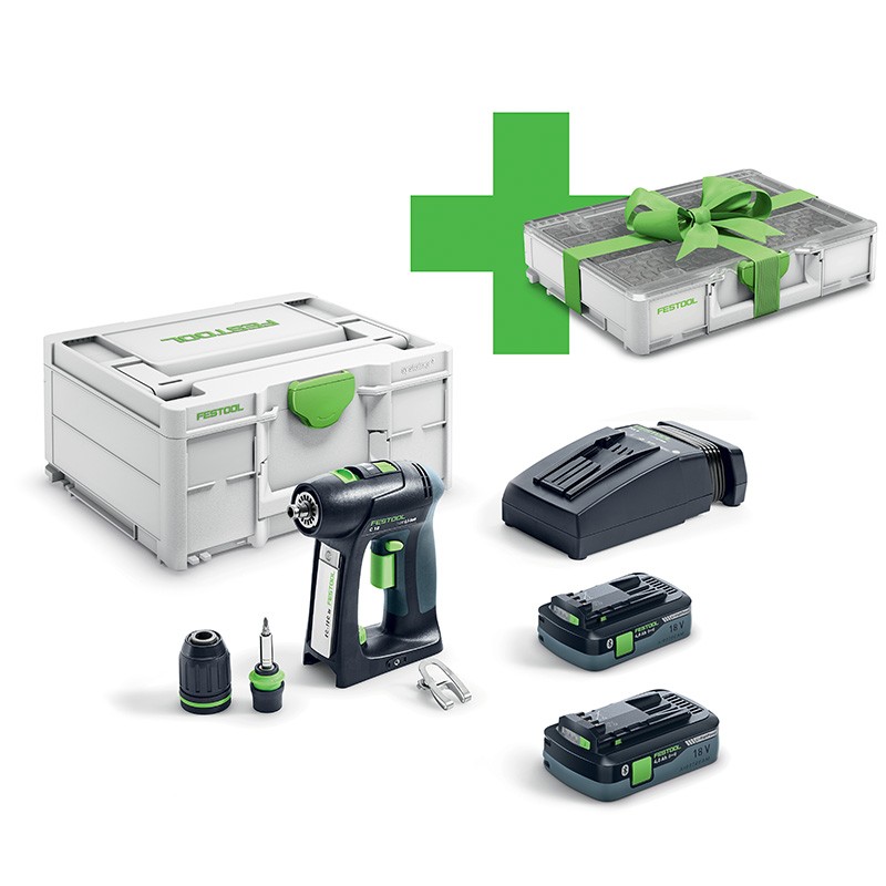 Perceuse-visseuse sans fil C 18 HPC 4,0 I-Plus + Organizer Festool