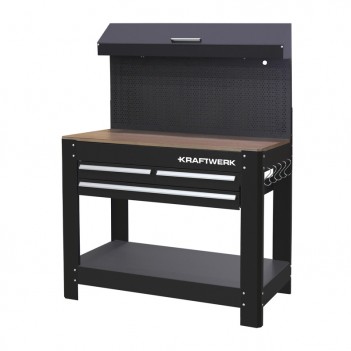 Etabli acier avec plateau bois, 1145mm 3962 Kraftwerk