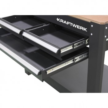 Werkbank Stahl mit Holzplatte, 1145mm 3962 Kraftwerk