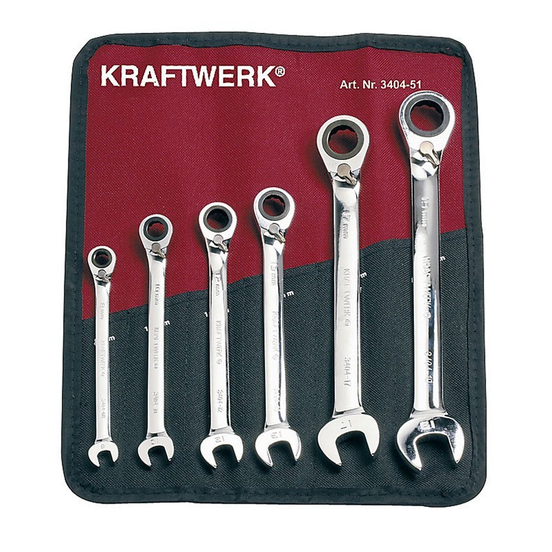 Trousse de 6 Clés à Cliquet réversibles ClicKraft Kraftwerk Trousse de 6 Clés à Cliquet réversibles ClicKraft Kraftwerk