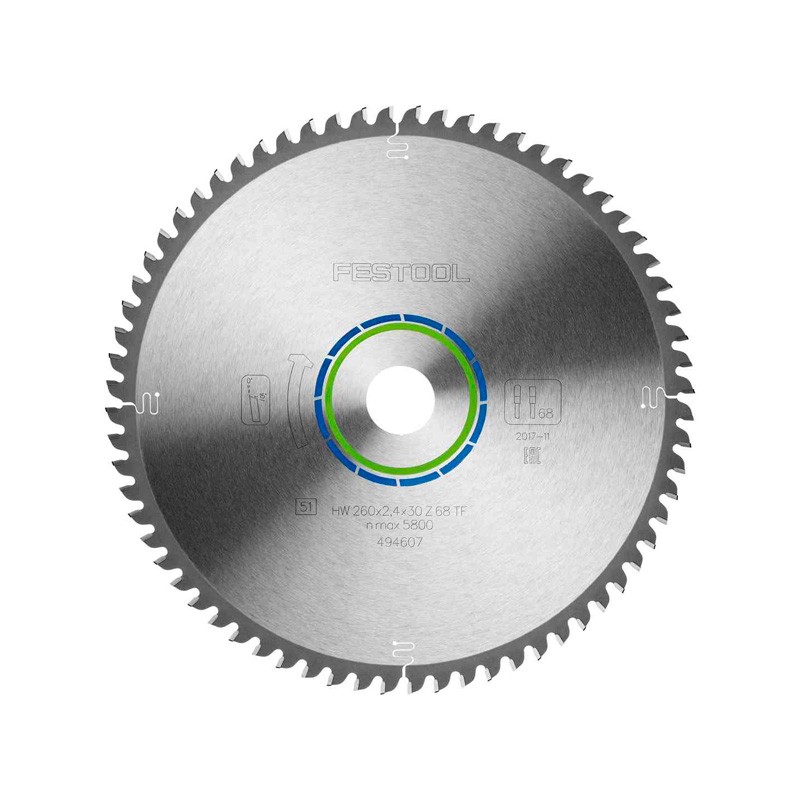 Kreissägeblatt ALUMINIUM/PLASTICS HW 260x2,4x30 TF68 Festool