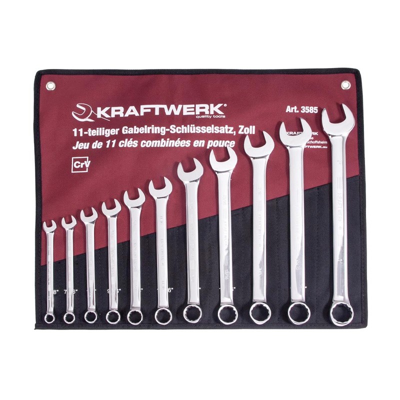 Gabelringschlüssel-Satz Zollmasse 11 Stk. + Federmäppchen  Kraftwerk