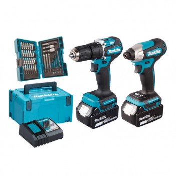 Set 18V LTX Perceuse Frappeuse + Visseuse À Choc DLX2414JX4 Makita