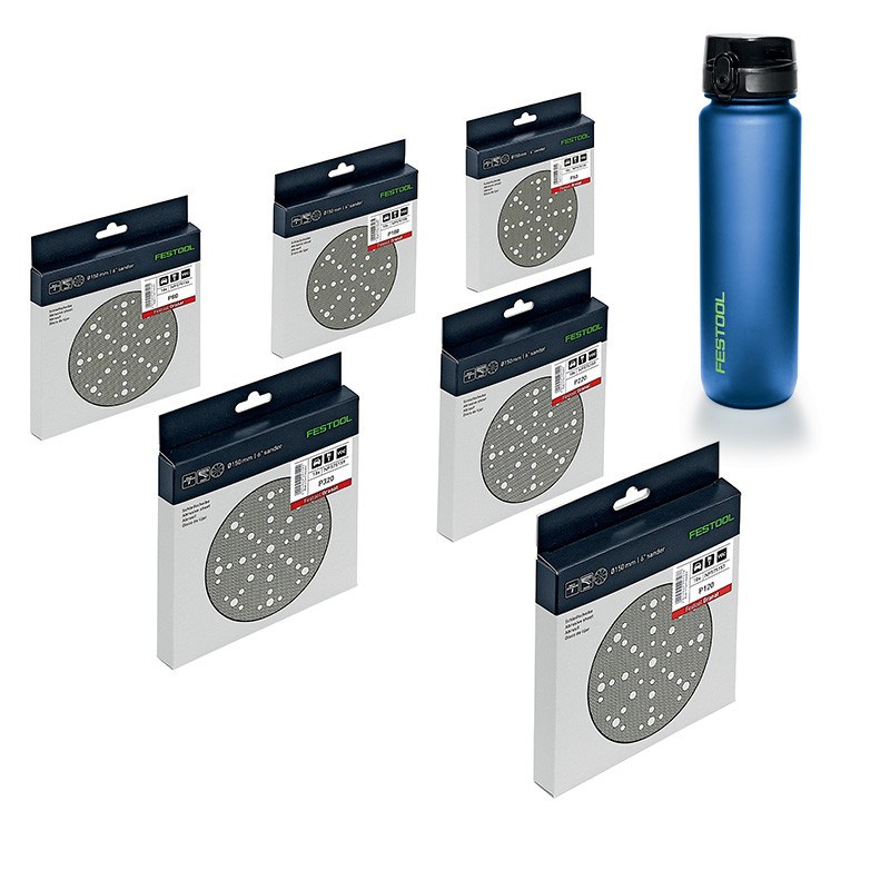 Schleifscheibe Granat STF D150/48 GR-Set + 1L Trinkflasche Festool