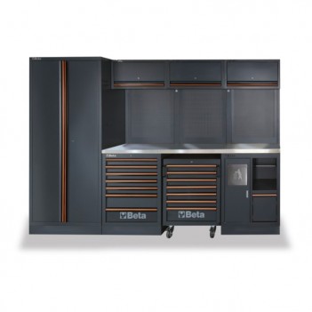 Werkstatteinrichtung 4 Elemente Arbeitsplatte Edelstahl 46 cm C45PRO X Beta