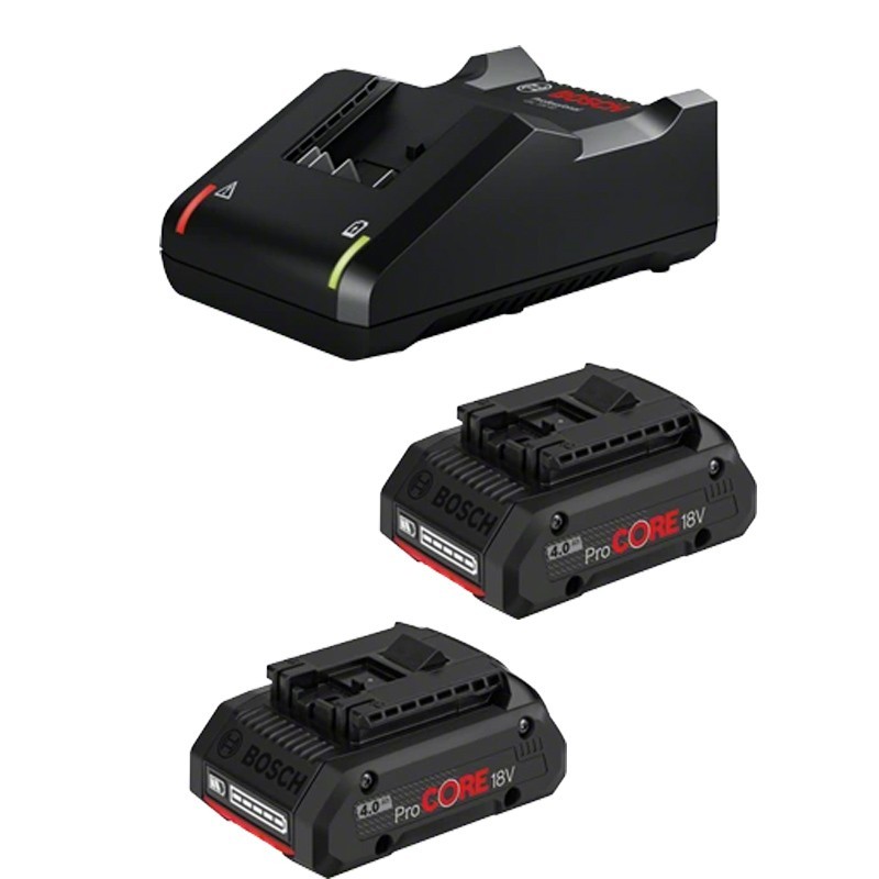 Starter-Set 2 Akkus ProCORE18V 4.0Ah + Schnellladegerät GAL 18V-40 Bosch