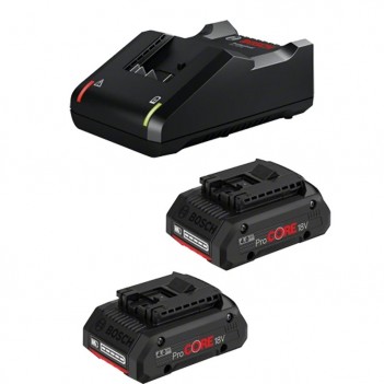Starter-Set 2 Akkus ProCORE18V 4.0Ah + Schnellladegerät GAL 18V-40 Bosch