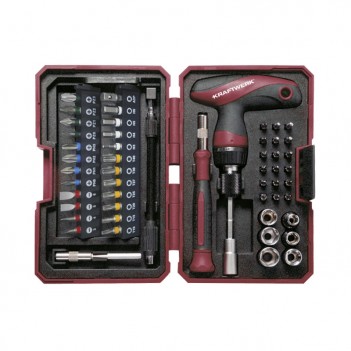 Jeu de tournevis à cliquet 1/4", 53 pcs. Kraftwerk