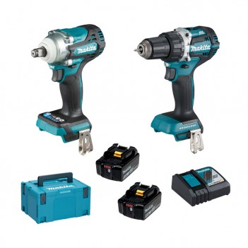 Set 18V LTX Perceuse visseuse + Boulonneuse à choc LXT DLX2410TJ Makita
