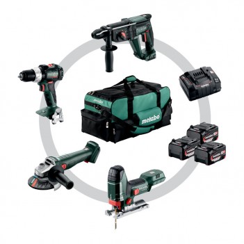 Set de 4 machines + Accus et chargeur Combo Set 4.3 Metabo