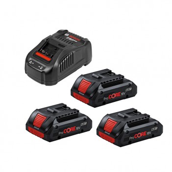 Set 3 batteries ProCORE18V 4,0Ah + Chargeur GAL 1880 CV Bosch