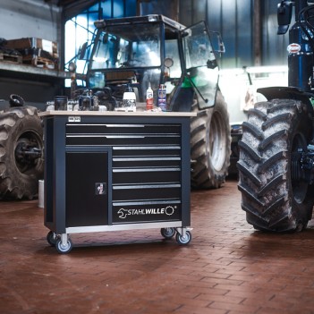 Servante d'atelier 7 tiroirs avec établi, 267 outils WB 621/267QR Stahlwille