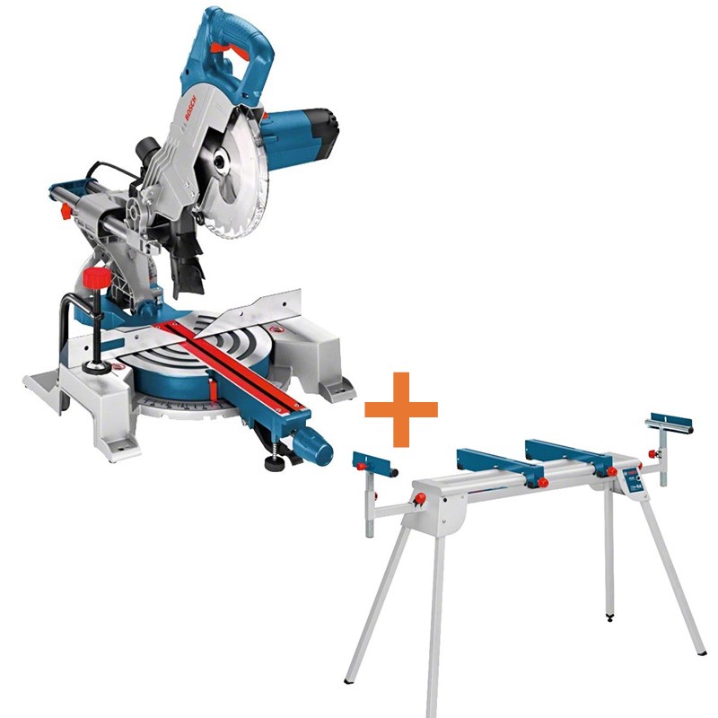 Set Scie à onglets radiale 1400W 216mm GCM 800 SJ + Support GTA 2600 Bosch