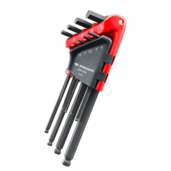 Jeu de clés mâles hexagonales coudées 6 pans en étui, 9 pièces 83SH.JP9A Facom