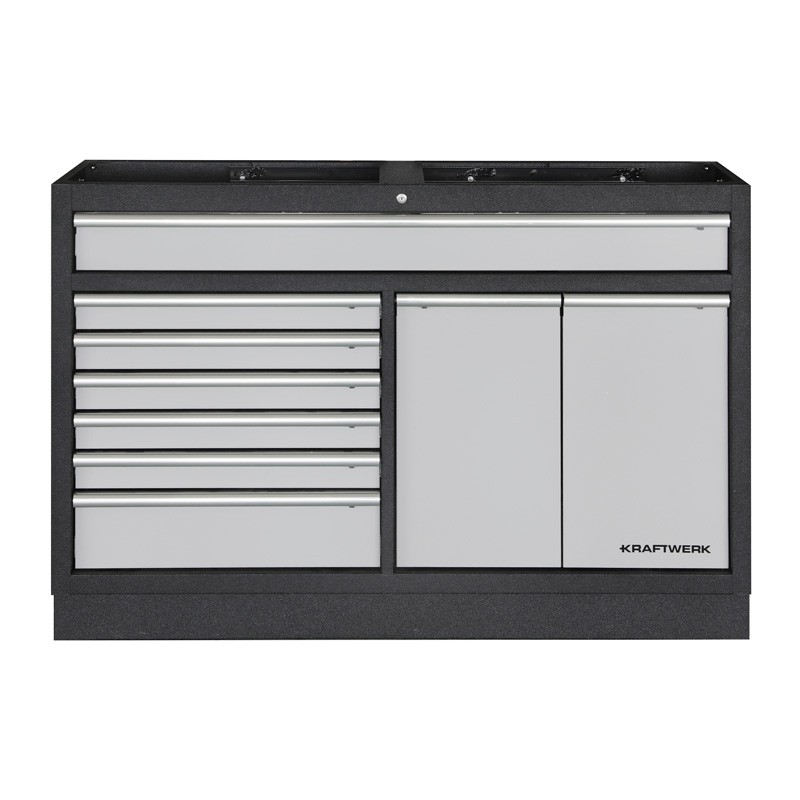 Meuble bas large 7 tiroirs et 2 bacs coulissants Mobilio 3964-03-W Kraftwerk