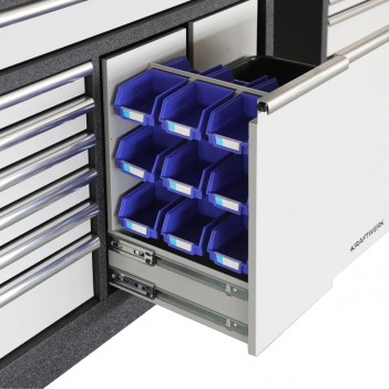 Breiter Unterschrank mit 7 Schubladen und 2 Auszugswannen Mobilio 3964-03-W Kraftwerk