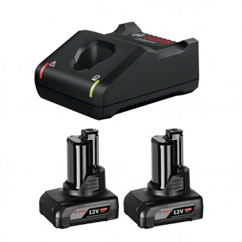 Starter-Set 2 akkus GBA 12V 6.0Ah + Schnellladegerät GAL 12V-40 Bosch