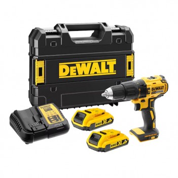 Perceuse visseuse à percussion XR 18V + 2 Accus 2Ah DCD778D2T DeWalt
