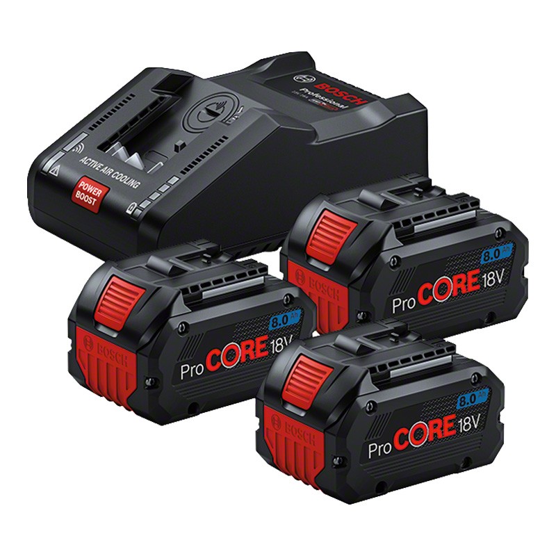 Set 3 batteries ProCORE18V 8.0Ah + GAL 18V-160 Bosch