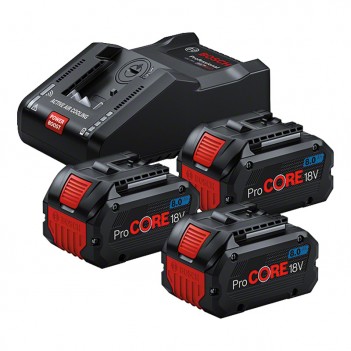 Set 3 batteries ProCORE18V 8.0Ah + GAL 18V-160 Bosch