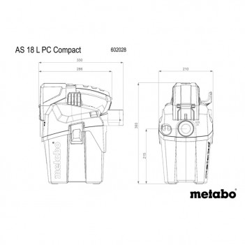 Akku-sauger 18V AS 18 L PC Compact Metabo