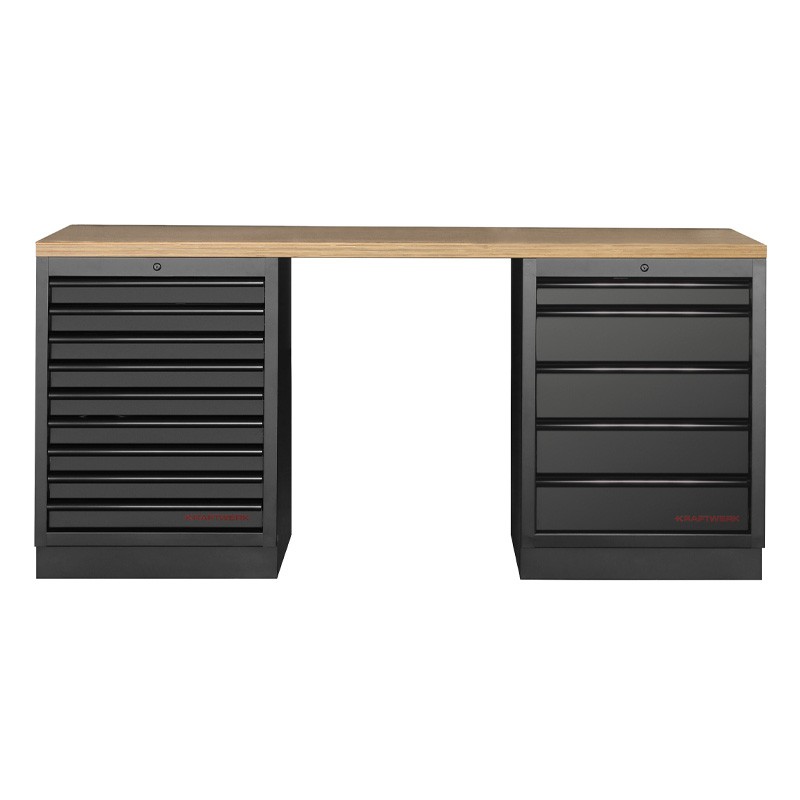 Mobilier d'atelier 2 éléments établi Mobilio noir 3964K-BLK-007 Kraftwerk