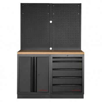 Mobilier d'atelier 2 éléments établi + Panneau perforé Mobilio noir 3964K-BLK-019 Kraftwerk