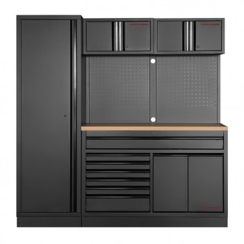 Werkstattmöbel 2 Elemente breit Mobilio schwarz 3964K-BLK-021 Kraftwerk