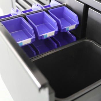 Werkstattmöbel 2 Elemente breit Mobilio schwarz 3964K-BLK-021 Kraftwerk