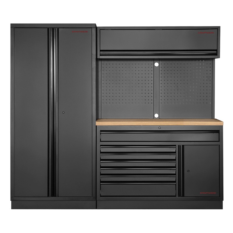 Werkstattmöbel 2 Elemente breit Mobilio schwarz 3964K-BLK-022 Kraftwerk