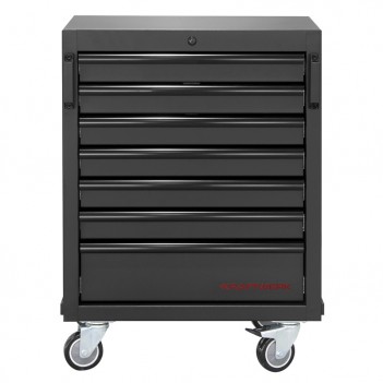 Unterschrank 7 Schubladen mit Rollen, Werkstattwagen Mobilio schwarz 3964-15-BLK Kraftwerk