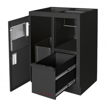 Meuble bas avec poubelle et support essuie-tout Mobilio noir 3964-11-BLK Kraftwerk