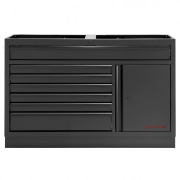 Breiter Unterschrank mit 7 Schubladen und Schrank Mobilio schwarz 3964-02-W-BLK Kraftwerk