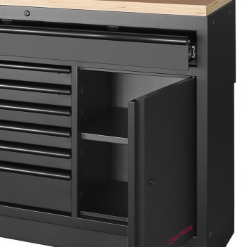 Meuble bas large 7 tiroirs et armoire Mobilio noir 3964-02-W-BLK Kraftwerk