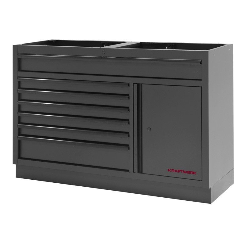 Breiter Unterschrank mit 7 Schubladen und Schrank Mobilio schwarz 3964-02-W-BLK Kraftwerk