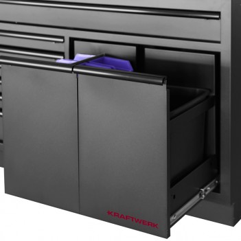 Breiter Unterschrank mit 7 Schubladen und 2 Auszugswannen Mobilio schwarz 3964-03-W-BLK Kraftwerk