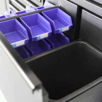 Meuble bas large 7 tiroirs et 2 bacs coulissants Mobilio noir 3964-03-W-BLK Kraftwerk