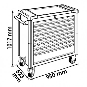 Werkstattwagen XL 449 Werkzeuge V4481-X/499 Vigor