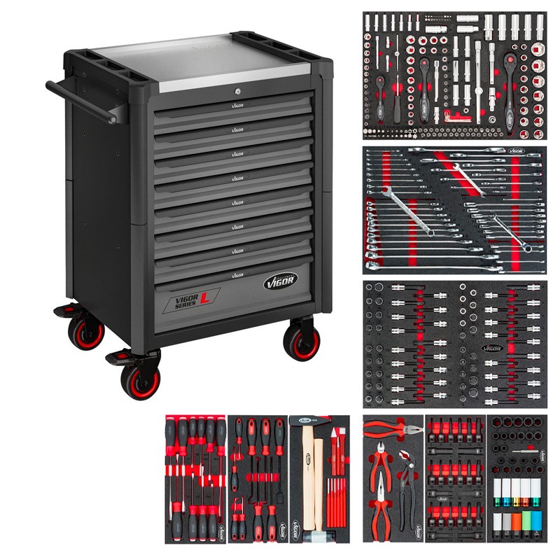 Servante d'atelier L 376 outils V1901-X/376 Vigor