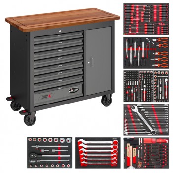 Servante d'atelier L avec porte 298 outils pour camion / tracteur V4813/NKW Vigor