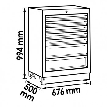 Unterschrank mit 7 Schubladen L, XL oder XD V6000-01 Vigor