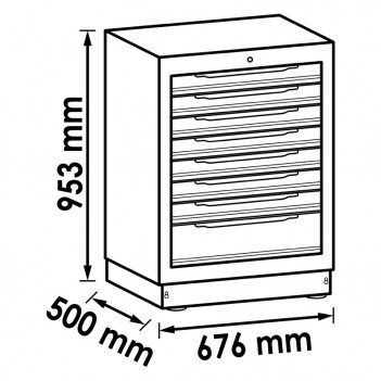 Armoire inférieure à 8 tiroirs L ou XL V6000-032 Vigor
