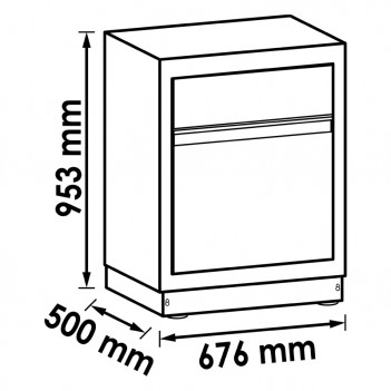 Armoire inférieure à déchets, poubelle L ou XL V6000-033 Vigor