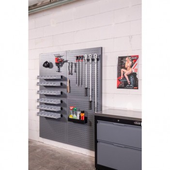 Jeu de supports pour panneau perforé agencement atelier Vigor